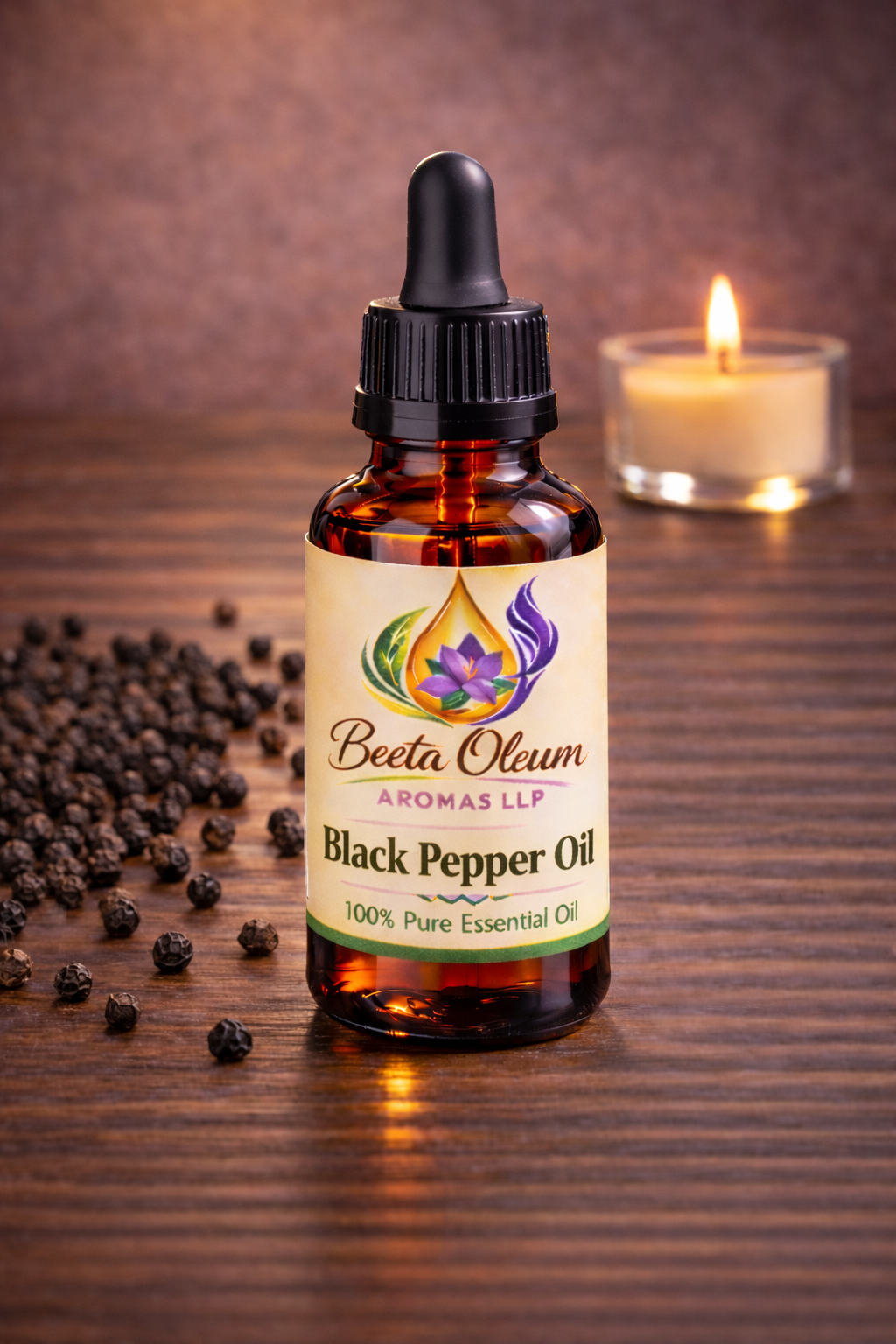 Black Pepper Oil Bottle
